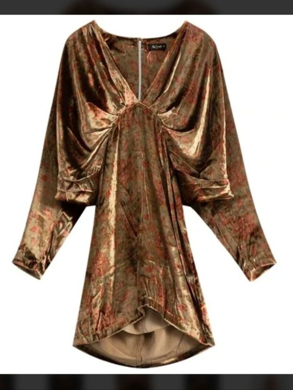 Anthropologie Mes Demoiselles Paris Dress Gold Metallic Size 6